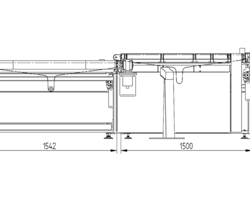 Front plan: workpiece return roller Bumerang S1