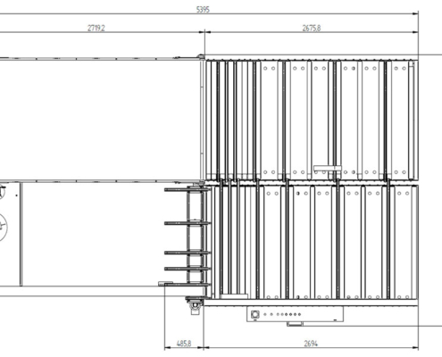 Plan from above: workpiece return roller Bumerang S1